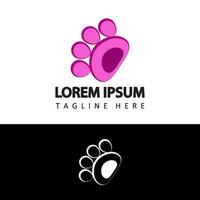 animal pets paws logo template design vector in isolated background