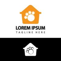 pet shop paw logo template design vector in isolated background