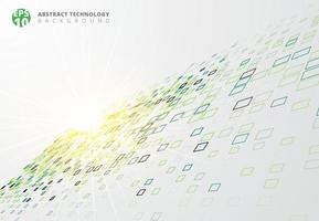 Abstract technology background blue border squares pattern perspective with lighting vector