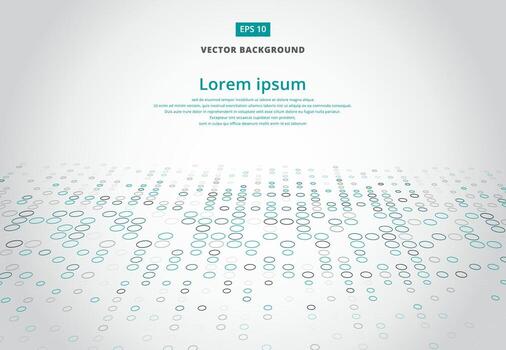 Fondo de tecnología abstracta con patrón de perspectiva de círculo de borde azul, ilustración vectorial vector