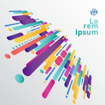 Abstraction modern style composition made of various rounded shapes in colorful. elements design perspective vector