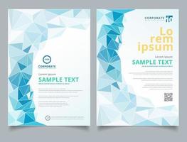 Brochure light blue polygonal mosaic background layout design template, Annual report, Leaflet, Advertising, poster, Magazine, Business for background vector
