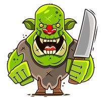 Orc, character, computer games, dagger, Cartoon, vector