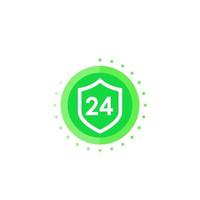 24 hour protected icon vector