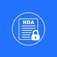NDA, Non disclosure agreement form icon for web vector