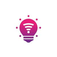 smart led light bulb icon, vector pictogram