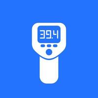 infrared thermometer gun icon, temperature check vector