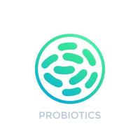 probióticos bacterias vector icono en blanco