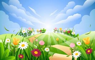 Spring Scenery Background vector