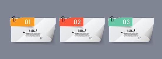 Text box design with note papers vector