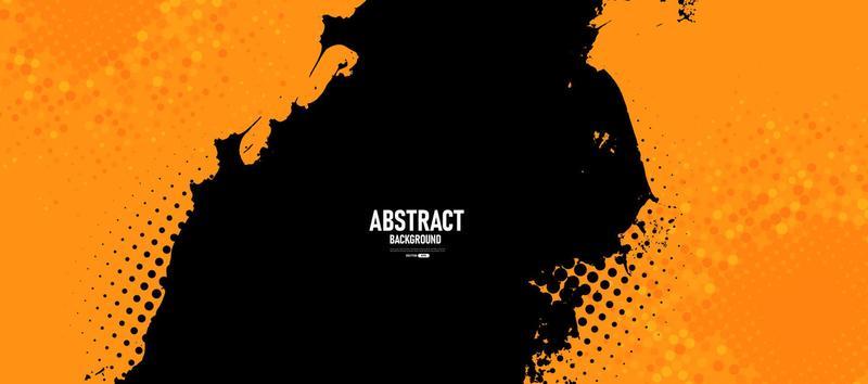 Black and yellow abstract background with grunge brushstroke