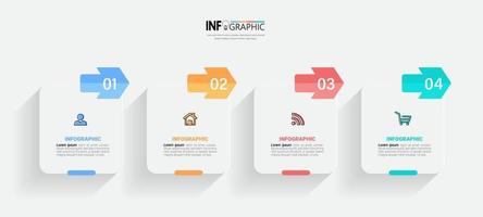 Four steps timeline infographic template vector