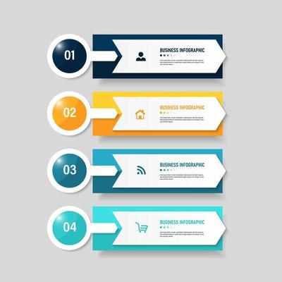 Four steps Infographics banner design template.