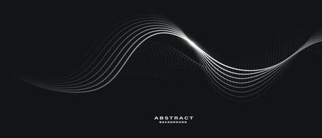 Abstract black and white background with wavy lines. vector