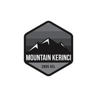 mountain logo emblem hexagonal shape icon logo template vector