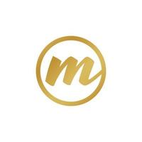 initial letter M gold vector