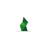 forma de cola de poli de árbol verde vector