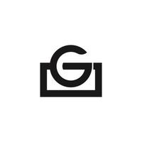 Letters G And P Combined With A Rectangular Box Logo Template vector