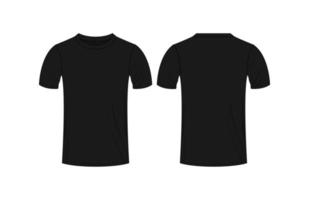 Front and back view black t-s... vector