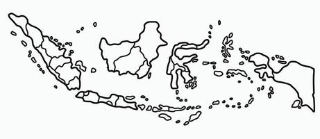 doodle freehand drawing of indonesia map.