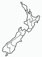 doodle freehand drawing of new zealand map. vector