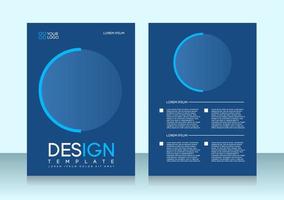 Flyer brochure design, business cover size A4 template, geometric circle blue color vector