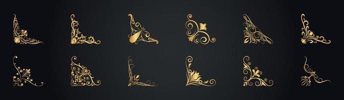 Gold calligraphic design elements