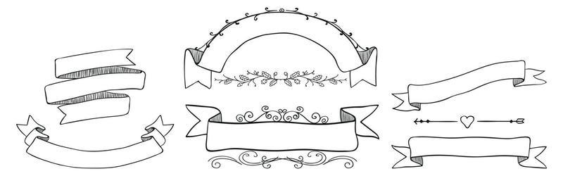 Old ribbon banner - for decoration, scrapbook and design in vector