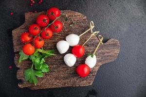 mozzarella and tomato salad canapes caprese photo