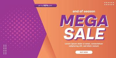 Mega Sale Banner Horizontal Template vector