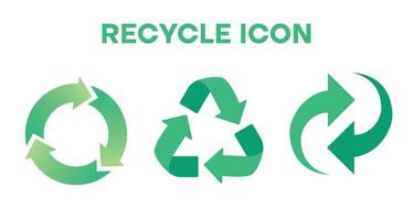 Green Recycle Icon Set Vector