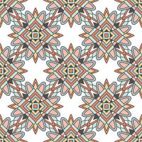 Abstract geometric design in pastel colors. Ethnic decorative art in pink, blue and gray. Indian style pattern. vector
