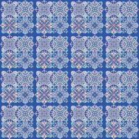 African geometric pattern in blue vector