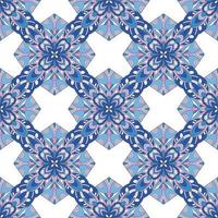 Seamless blue aqua aztec vintage folklore background pattern in vector