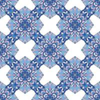 Seamless blue aqua aztec vintage folklore background pattern in vector