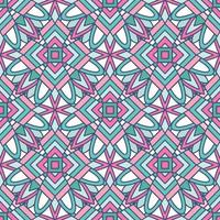 Abstract geometric design in pastel colors. Ethnic decorative art in pink, blue and gray. Indian style pattern. vector