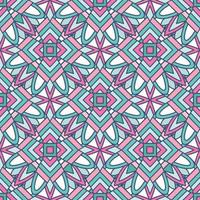 Abstract geometric design in pastel colors. Ethnic decorative art in pink, blue and gray. Indian style pattern. vector