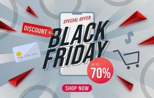 Black Friday poster template for business promotion purposes vector