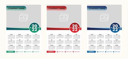 Colorful business wall one page calendar 2022 design template Vector