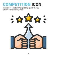 Competition icon vector with outline color style isolated on white background. Vector illustration rivalry, rival sign symbol icon concept for business, finance, industry, company, web and project