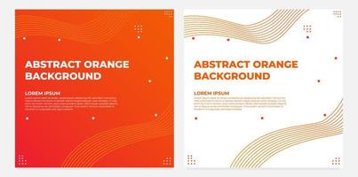 abstract orange gradient social media post template collection design vector