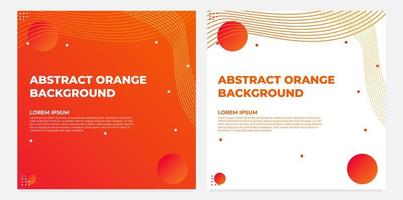 abstract orange gradient social media post template collection design vector