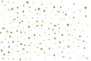 Christmas wrappers with gold and silver 3d confetti. Vector. vector