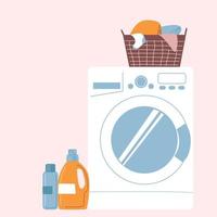 lavadoras y productos de lavandería vector