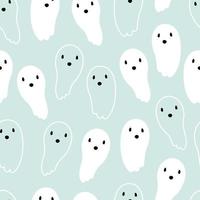 Seamless pattern design for Halloween. Halloween symbol background with ghosts hand drawn cartoon style Design for Print, Wallpaper, Decoration, Greeting Cards Vector Illustration