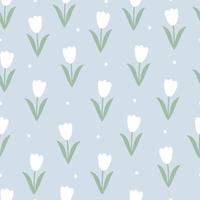 Fondo de flor de tulipán de patrones sin fisuras utilizado para impresión, papel tapiz, tela, textiles de moda vector