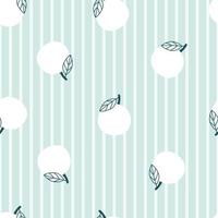 Orange fruit pattern on striped background Seamless Texture Vector. Hand drawn design in cartoon style. Use for prints, wallpapers, decorations, textiles, vector illustrations.