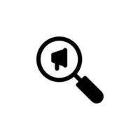 Magnifier icon design vector illustration with symbol seo, optimization, search, research, searching for advertising business