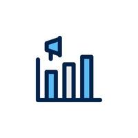 analysis icon design vector illustration with symbol grow chart statistics and speaker promotion for advertising business