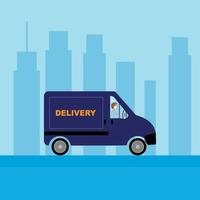 fast delivery flat design vector